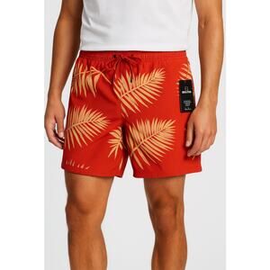 Brixton Voyage 18″ Aloha Red Hybrid Swim Shorts XL Trim Quick‑Dry DWR NEW